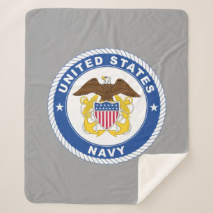 U.S. Navy   Officer Crest Sherpa Blanket