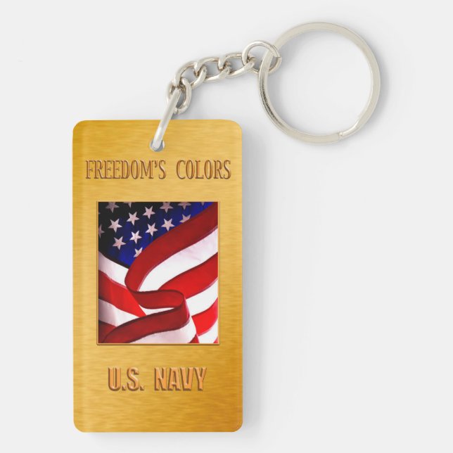 U.S. NAVY Rectangle (double-sided) Keychain (Back)