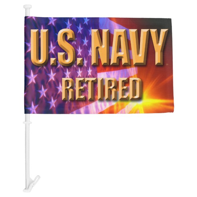 U.S. Navy Retired Car Flag (Front)