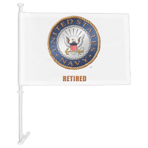 U.S. Navy Retired Car Flag