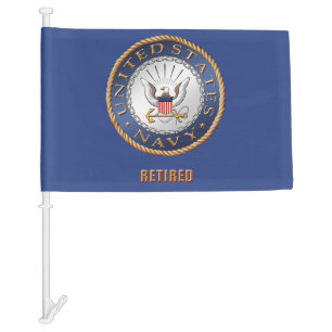 U.S. Navy Retired Car Flag