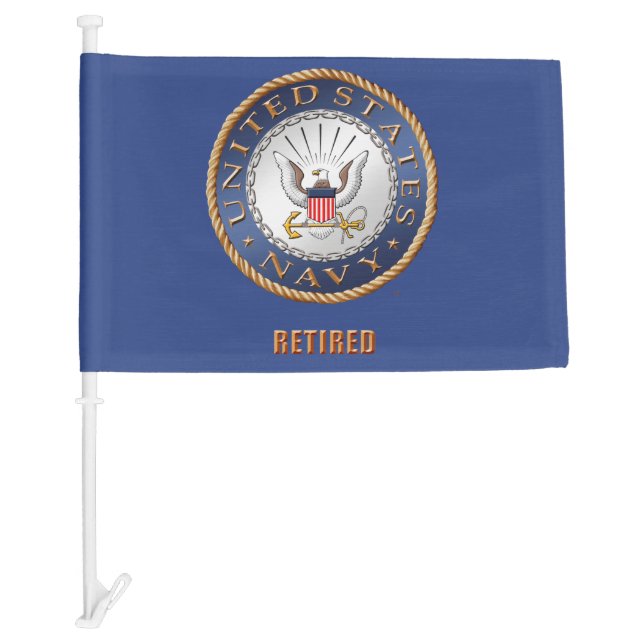U.S. Navy Retired Car Flag (Front)