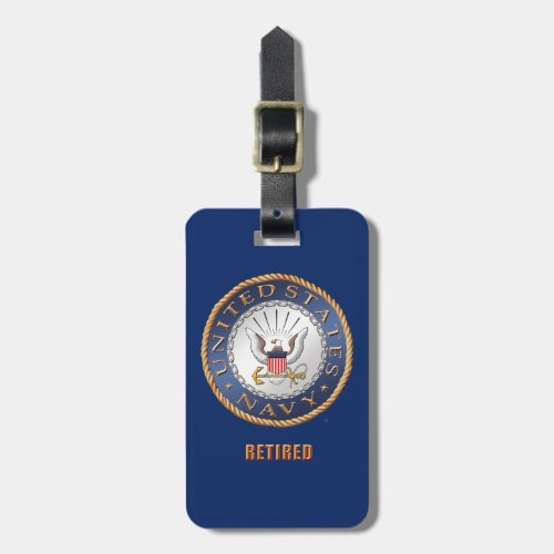 US Navy Retired Luggage Tag