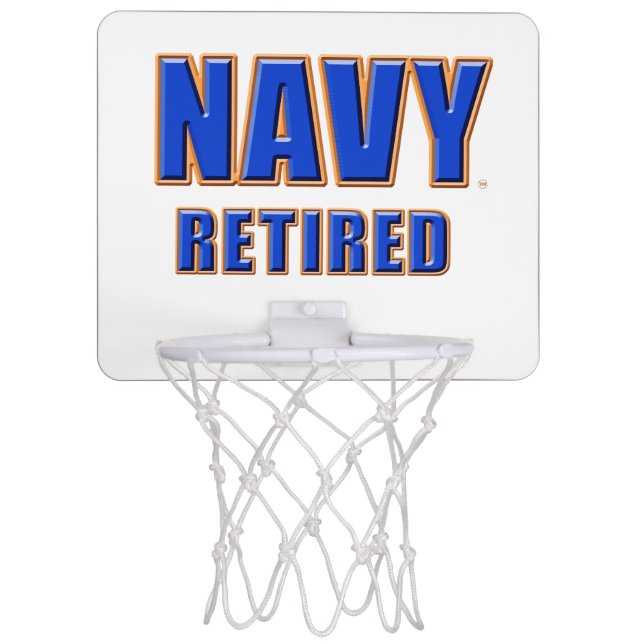 U.S. Navy Retired Mini Basketball Mini Basketball Hoop (Front)