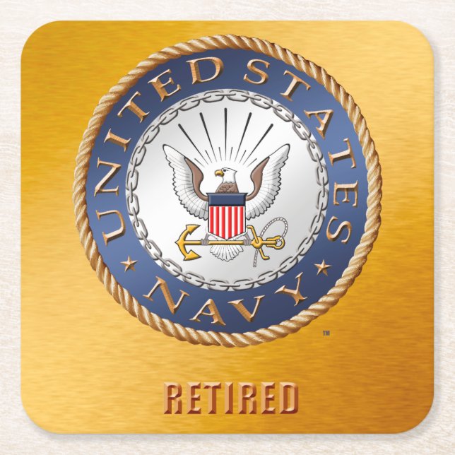 U.S. Navy Retired Paper Coaster (Front)