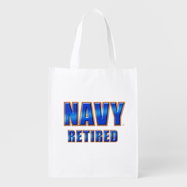 U.S. Navy Retired Reusable Grocery Bag (Front)