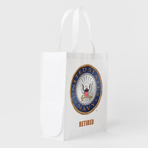 US Navy Retired Reusable Grocery Bag