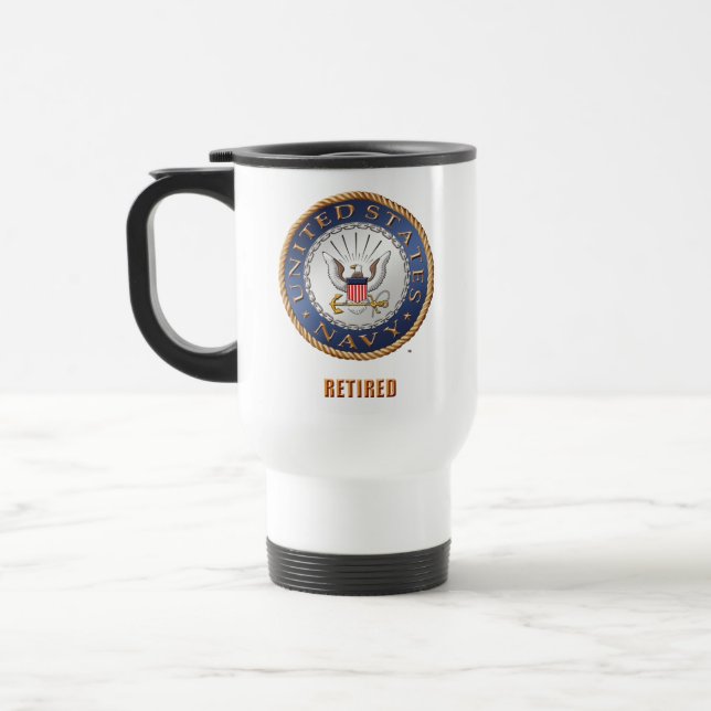 U.S. Navy Retired Travel/Commuter Mug (Left)