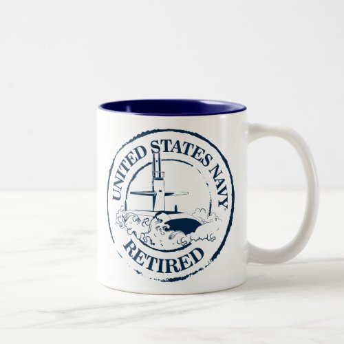 US Navy Retired Two_Tone Coffee Mug