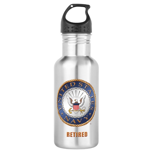 U.S. Navy Retired Water Bottle (Front)