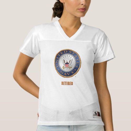 US Navy Retired Womens Football Jersey