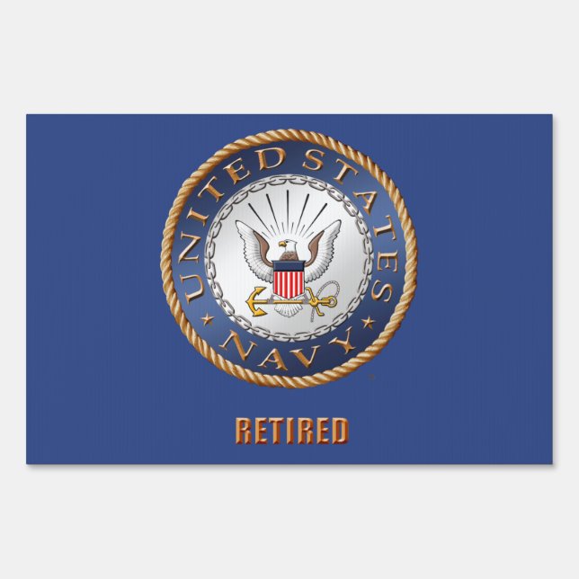 U.S. Navy Retired Yard Sign (Front)
