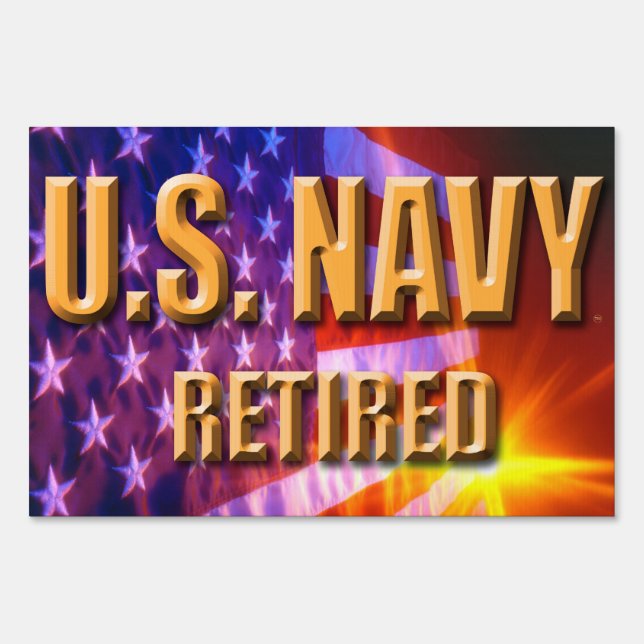 U.S. Navy Retired Yard Sign (Front)
