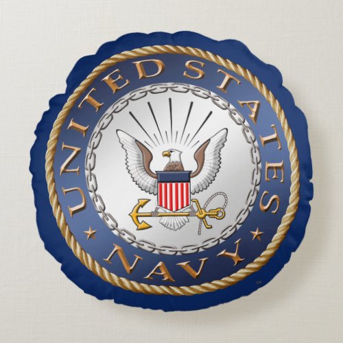 US Navy Round Pillow