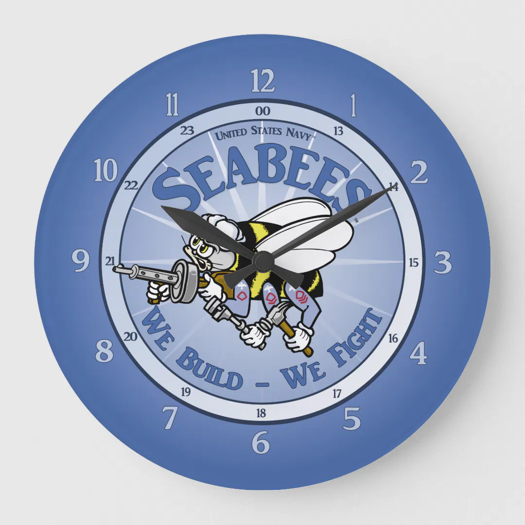 U.S. Navy Seabee Large Clock (Front)