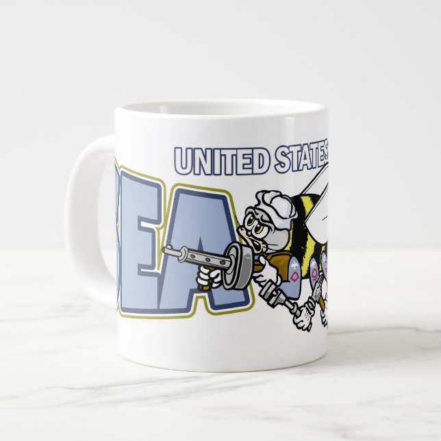 U.S. Navy Seabee Large Coffee Mug (Front Left)