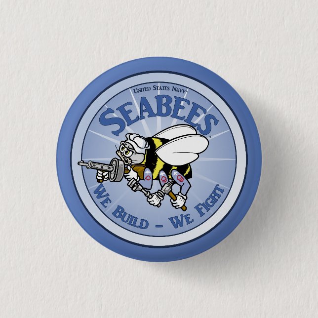 U.S. Navy Seabee Pinback Button (Front)