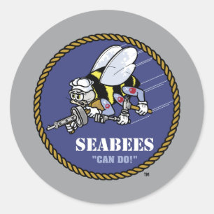 U.S. Navy   Seabees Classic Round Sticker