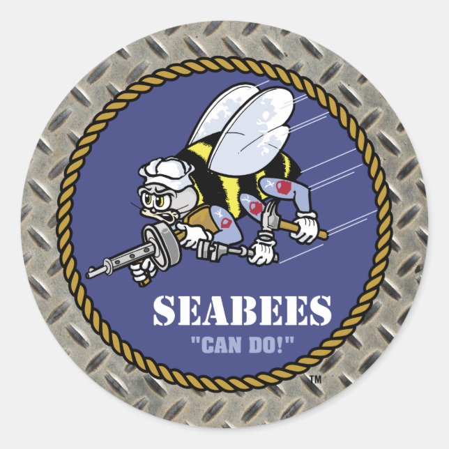U.S. Navy | Seabees Classic Round Sticker (Front)