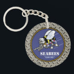 U.S. Navy | Seabees Keychain<br><div class="desc">Honor the legacy and dedication of the US Navy Seabees with this bold and patriotic design. Perfect for showcasing pride and commitment,  this iconic design is ideal for Navy personnel,  veterans,  and supporters of the Seabees.</div>