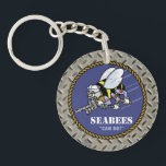 U.S. Navy | Seabees Keychain<br><div class="desc">Honor the legacy and dedication of the US Navy Seabees with this bold and patriotic design. Perfect for showcasing pride and commitment,  this iconic design is ideal for Navy personnel,  veterans,  and supporters of the Seabees.</div>