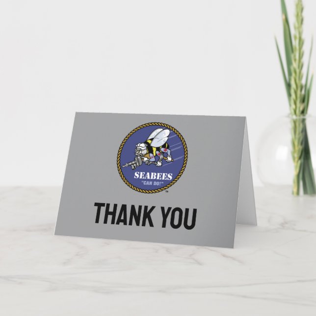 U.S. Navy | Seabees Letterpress Thank You Card (Front)
