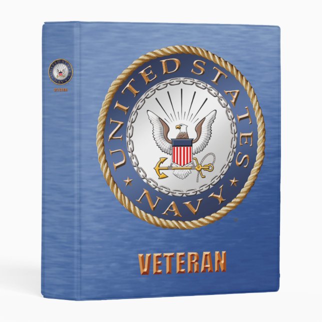 U.S. Navy Veteran Avery Mini Binder (Front/Spine)
