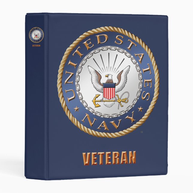 U.S. Navy Veteran Avery Mini Binder (Front/Spine)