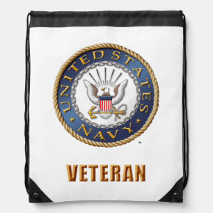U.S. Navy Veteran Drawstring Backpack