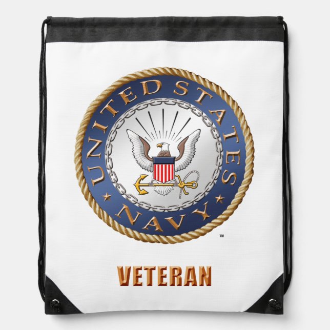 U.S. Navy Veteran Drawstring Backpack (Front)