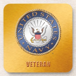 U.S. Navy Veteran Hard plastic coaster