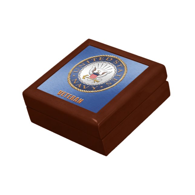 U.S. Navy Veteran Jewelry Keepsake Box (Side)