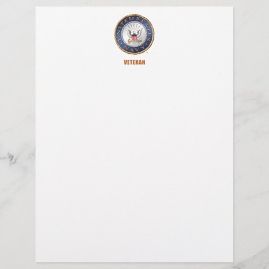 U.S. Navy Veteran Letterhead (Front)