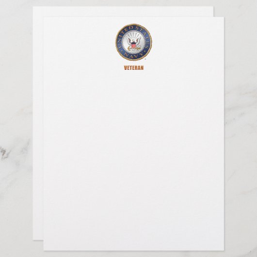 U.S. Navy Veteran Letterhead (Front/Back)
