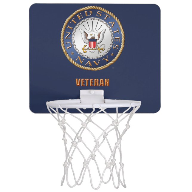 U.S. Navy Veteran Mini Basketball Hoop (Front)