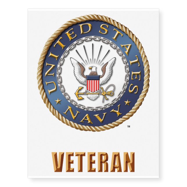 U.S. Navy Veteran Temporary Tattoos (Front)
