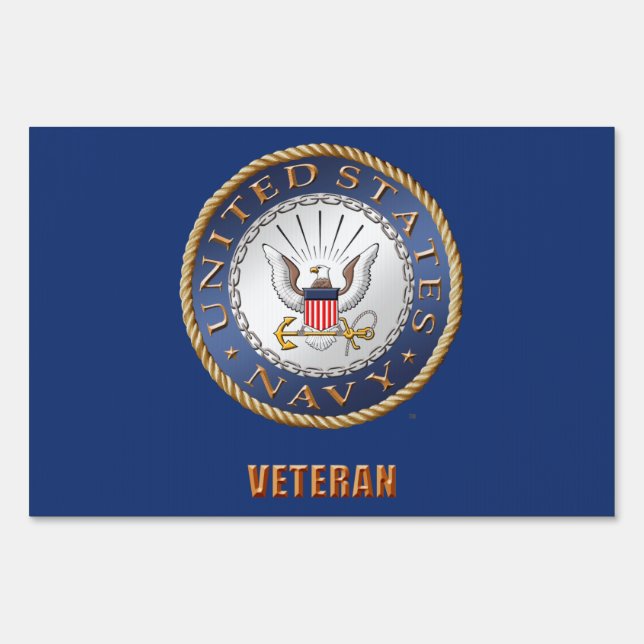 U.S. Navy Veteran Yard Sign (Back)