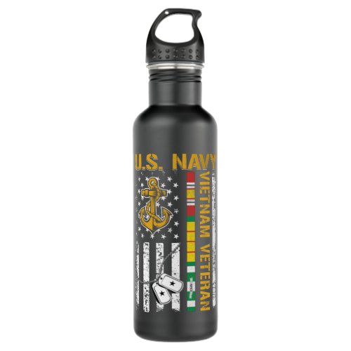 US Navy Vietnam Veteran Stainless Steel Water Bottle