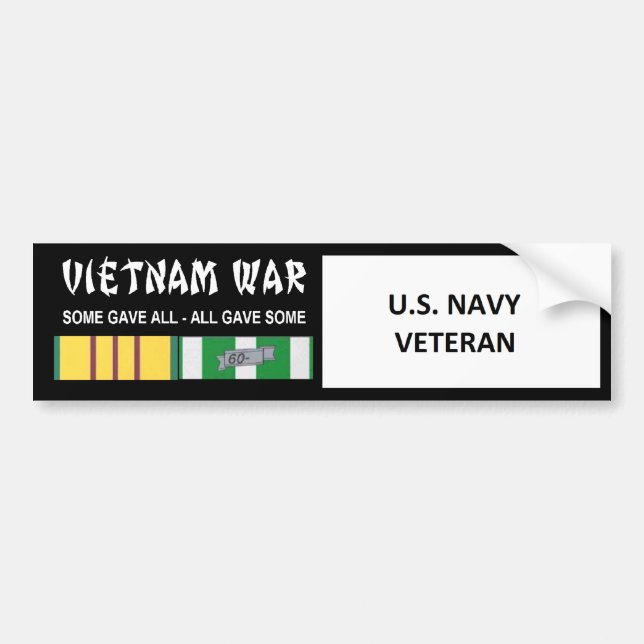 U.S. NAVY VIETNAM WAR VETERAN BUMPER STICKER (Front)