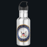 U.S. Navy Water Bottle<br><div class="desc">Show your pride in the U.S. Navy. Designed by a veteran.</div>