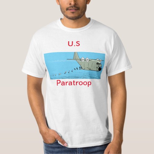 US Paratroop Cartoon Mens Shirt