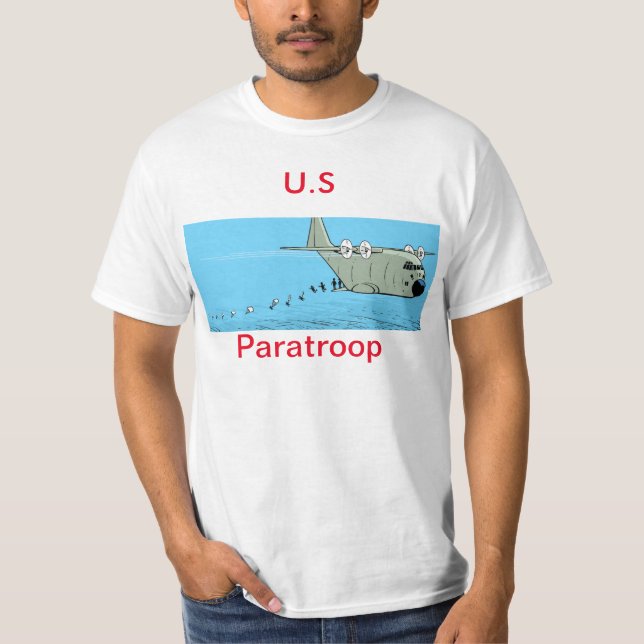 U.S Paratroop Cartoon Men's Shirt (Front)