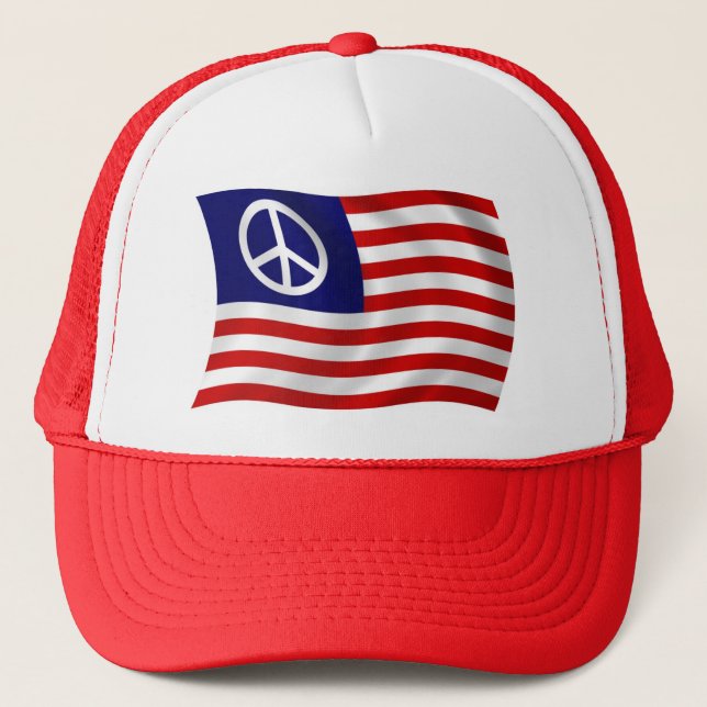 U.S. Peace Sign Flag Hat (Front)