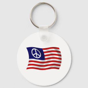 U.S. Peace Sign Flag Keychain