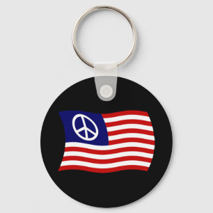 U.S. Peace Sign Flag Keychain