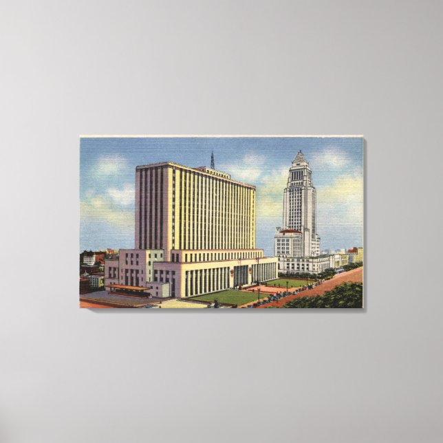 U. S. Post Office, City Hall, & Federal Building Canvas Print (Front)
