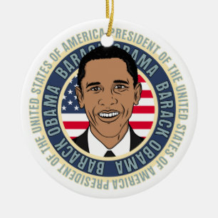U.S. President Barack Obama Ceramic Ornament