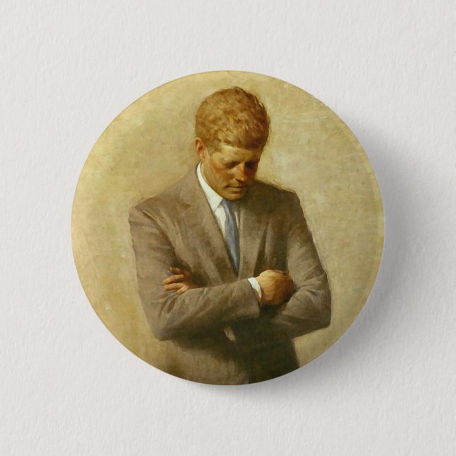 U.S. President John F. Kennedy by Aaron Shikler Button (Front)