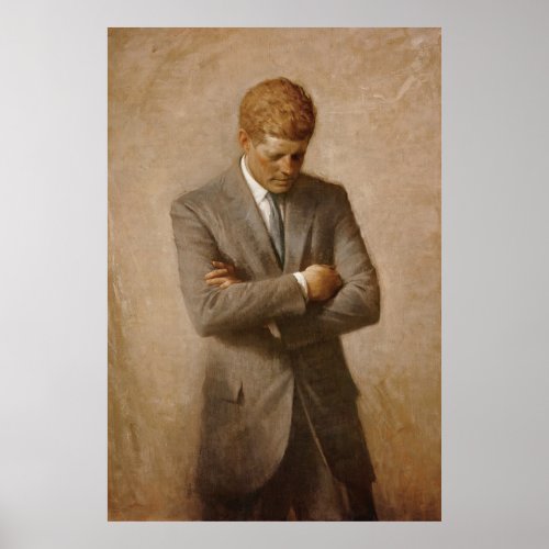 US President John F Kennedy by Aaron Shikler Poster