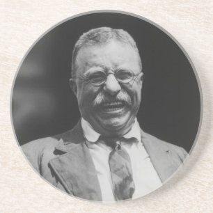 U.S. President Theodore Teddy Roosevelt Laughing Sandstone Coaster